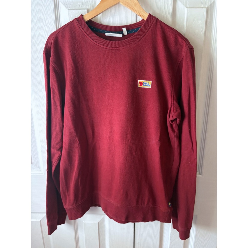 Fjällräven Vardag Red Organic Cotton Crewneck Gorpcore Sweater M